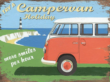 Campervan Holiday Metal Sign Campervan Holiday Metal Sign