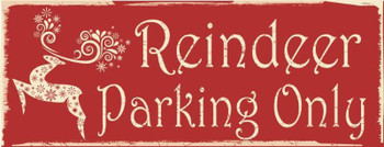 Reindeer Parking Only Metal Sign Reindeer Parking Only Metal Sign