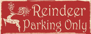 Reindeer Parking Only Metal Sign