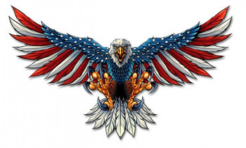 Eagle with American Flag Wings Laser Cut Metal Sign