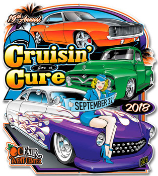 Cruisin' for a Cure 2018 Plasma Cut Metal Sign