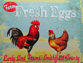 Farm Fresh Eggs, Rooster and Chicken