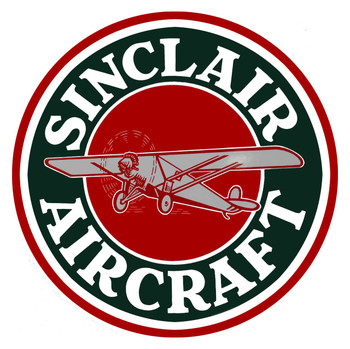 Sinclair Aircraft Round Metal Sign Sinclair Aircraft Round Metal Sign