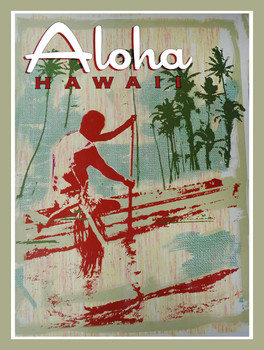 Aloha  Hawaii Metal Sign