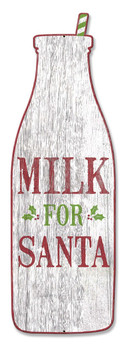 Milk For Santa Plasma Cut Metal Sign