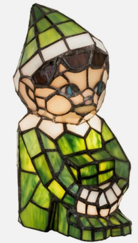 Green Elf  Stained Glass Christmas Accent Lamp 200341
