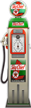 Sky Chief Clock Face Gas Pump by Michael Fishel Plasma Cut Sign