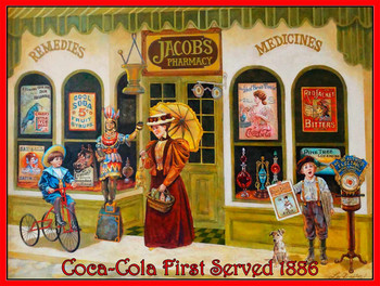 Jacob's Pharmacy by Lee Dubin Metal Sign