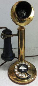 Western Electric Solid Brass Candlestick / Rotary Dial Circa 1915's Operational