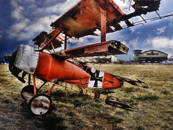 Battered Fokker War Plane Metal Sign