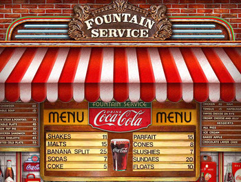 Coca-Cola Soda Fountain by Michael Fishel Metal Sign