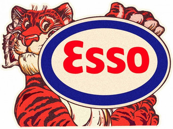 Esso Tiger with Logo Plasma Cut Metal Sign