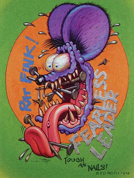 Tough a Nails Purple Rat Fink Metal Sign