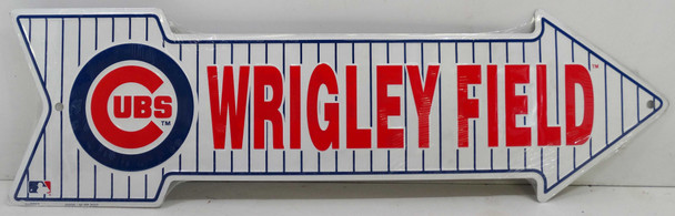 Wrigley Baseball Field Arrow Metal Sign