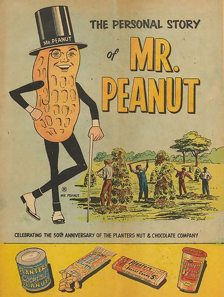 Mr. Peanut Story Metal Sign