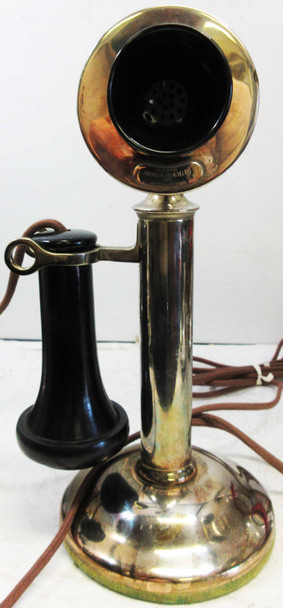 Western Electric Nickel Plated Candlestick Telephone Operational 1900