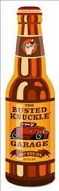 Busted Knuckle Bottle (26" by 8" ) Laser Cust Metal Sign)