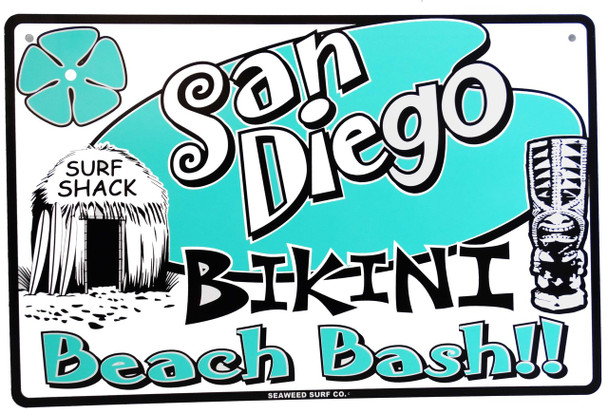 San Diego Bikini Beach Bash Aluminum Sign