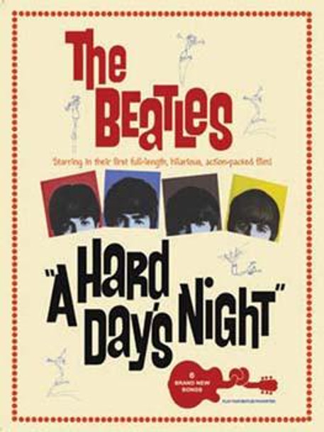 Beatles- A Hard Day's Night Metal Sign