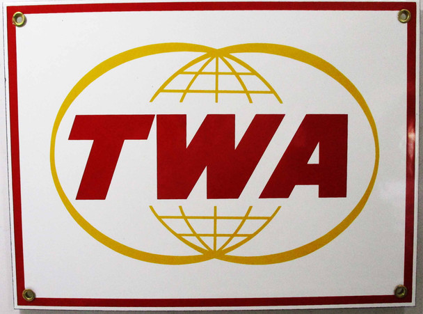 TWA Porcelain Metal Sign