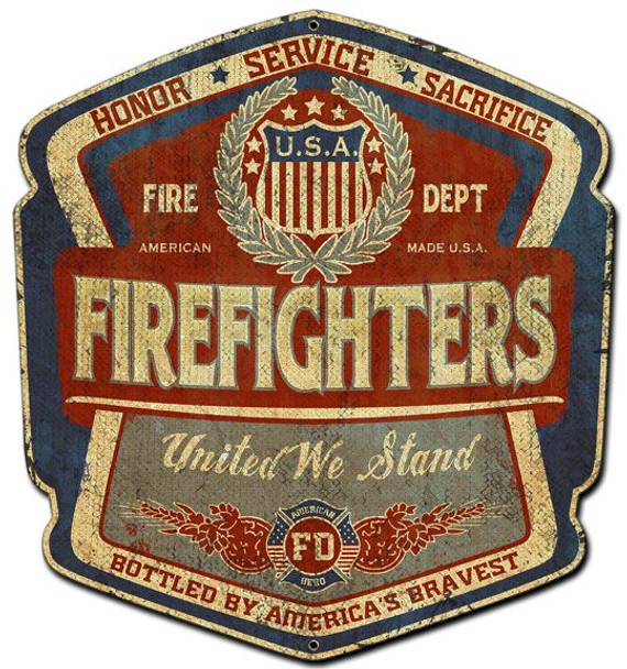 Firefighters United Plasma Cut Sign