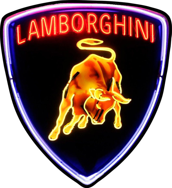 Lamborghini Shield Plasma Cut Metal Sign (not real neon)