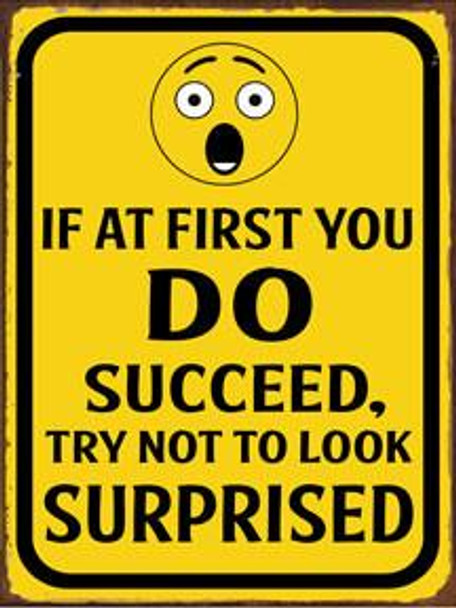 Do Succeed-Not Look Surprised Metal Sign