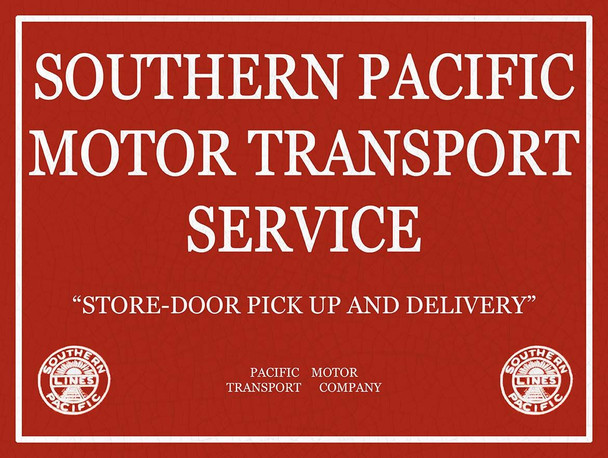 Southern Pacific Motor Transport Service Metal Sign