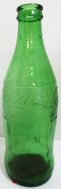 Coca-Cola Green Glass 12 ounce Bottle circa 1960