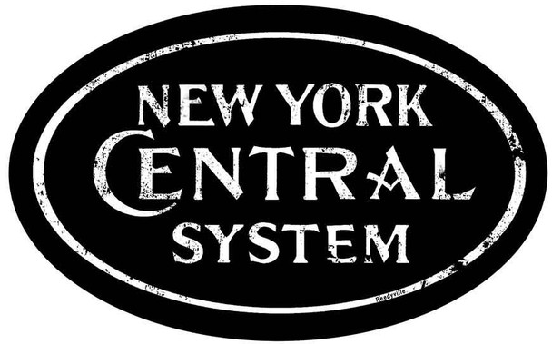 New York Central System Oval Rustic Metal Sign