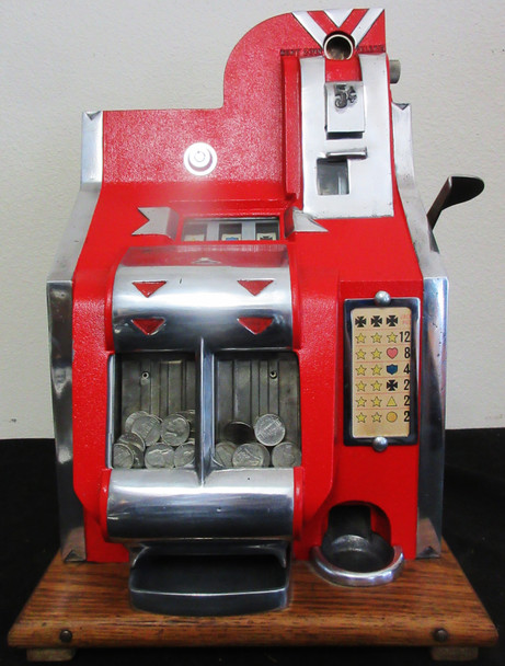 MILLS 5c QT Chevron Slot Machine circa 1936 fully restored #21692