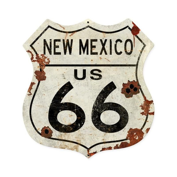 New Mexico Rustic Route 66 Shield Metal Sign