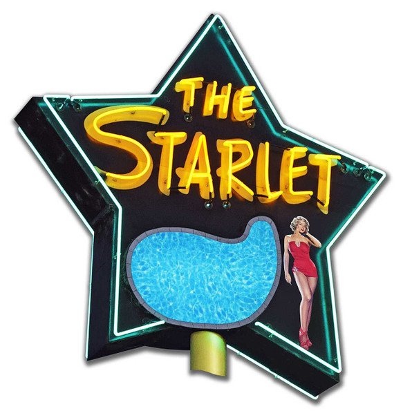 The Starlet Motel Neon Stylized Plasma Cut Metal Sign