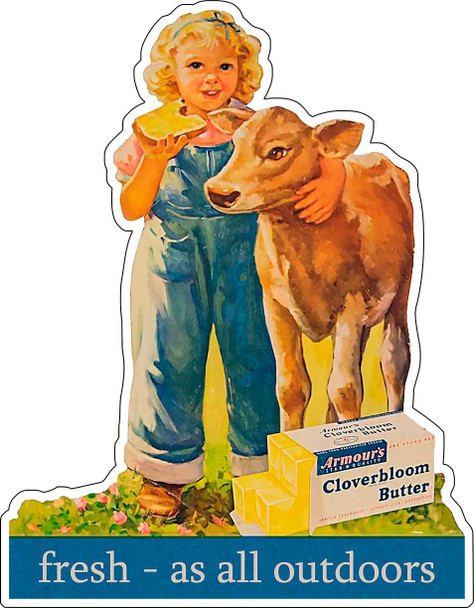 Armour's Cloverbloom Butter Advertisement Metal Sign