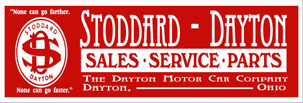 Stoddard Dayton Sales Service Parts Metal Sign 30 by 10