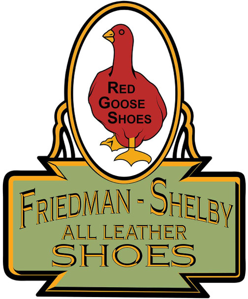 Red Goose Shoes Friedman-Shelby All Leather Shoes Advertisement Metal Sign