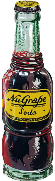 NuGrape Laser Cut Soda Bottle Metal Sign