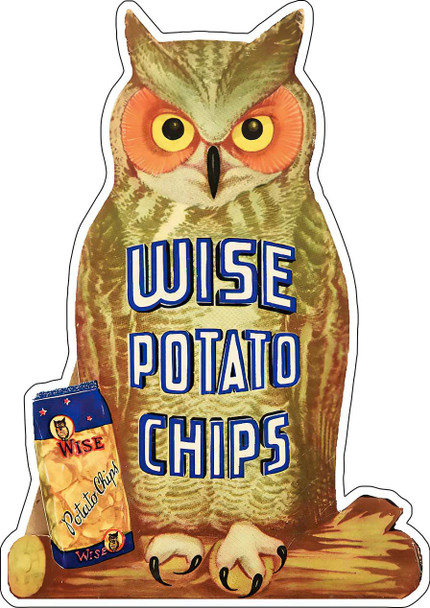 Wise Owl Potato Chips Advertisement Metal Sign