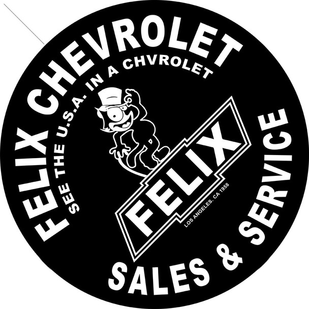 Felix Chevrolet Sales and Service 14" Round Metal Sign