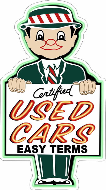 Certified Used Cars Salesman Metal Sign