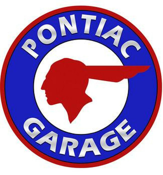 Pontiac Garage 14" Round Metal Sign