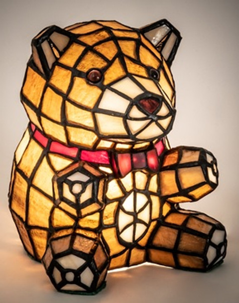 Teddy Bear Accent Lamp 7" Tiffany Style Stained Glass Accent Lamp 13351