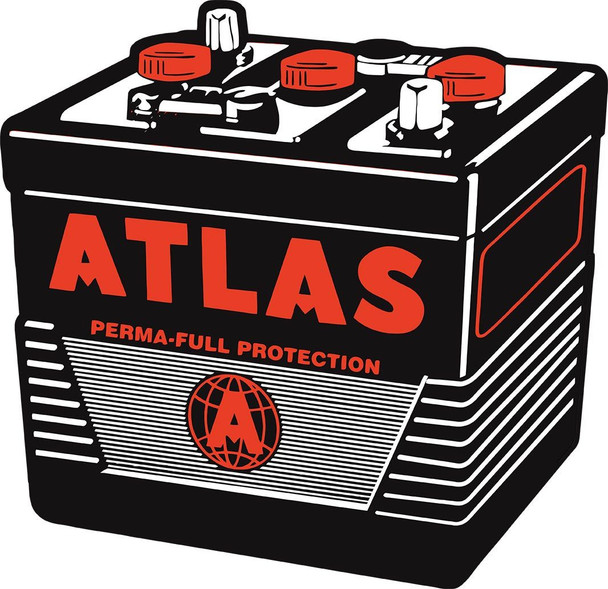 Atlas Battery Plasma Cut Metal Sign