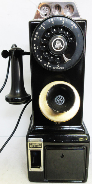 Automatic Electric Pay Telephone 3 Coin Slot 1930's 