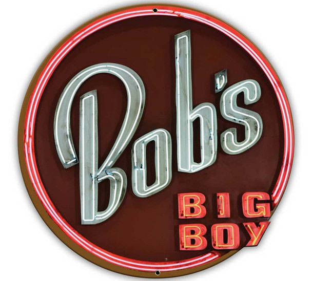 Bob's Big Boy Neon Design Metal Sign (not real neon)