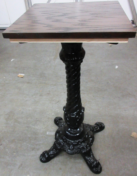 Slot Stand with Oak Top ( cast aluminum ) 33" tall