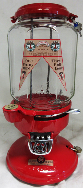Columbus Model "A" 1c  Octagon Glass Globe Dispenser Circa  1930's