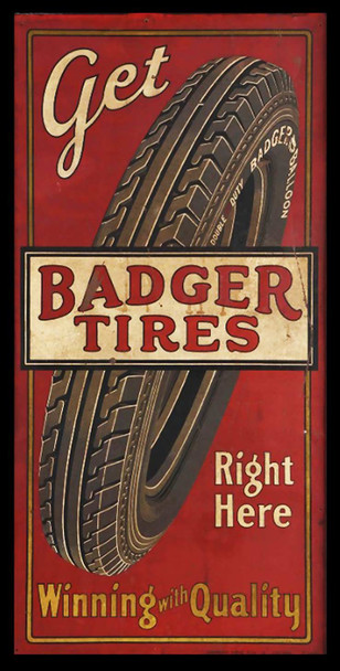 Badger Tires Metal Sign