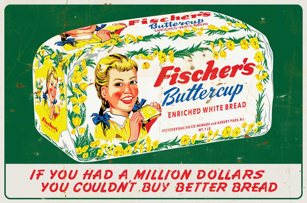 Fischers Bread Laser Cut Metal Advertising Sign