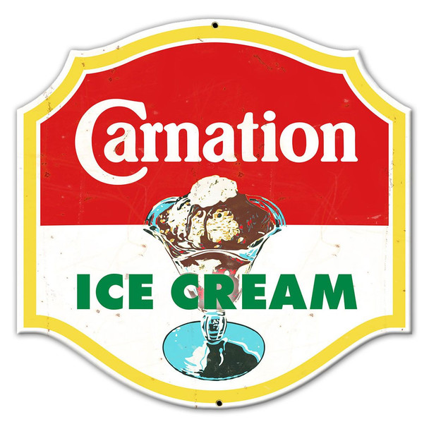 Carnation Ice Cream Laser Cut Advertising Metal Sign